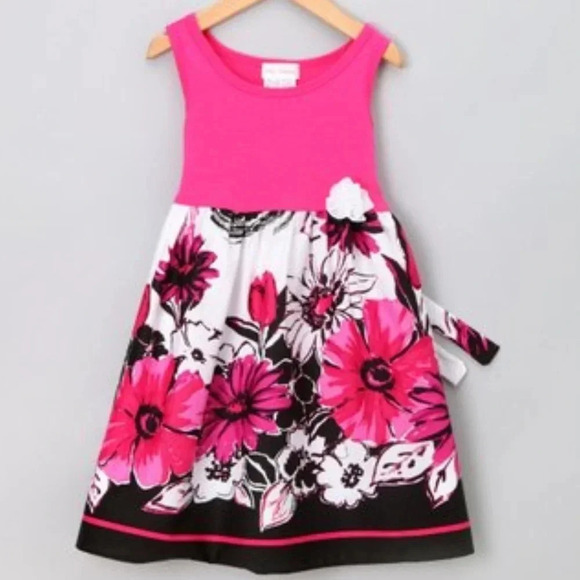 PINK VANILLA EUC PINK BLACK WHITE GIRLS DRESS 5 - Picture 2 of 7